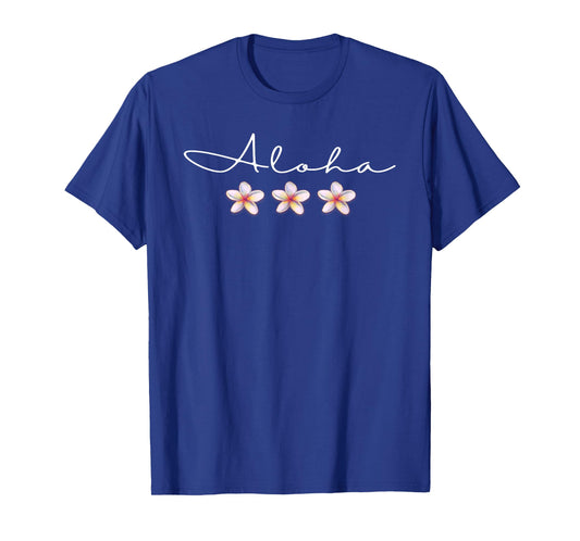 "Aloha" Plumeria Hawaiian Vacation Luau Party T-Shirt