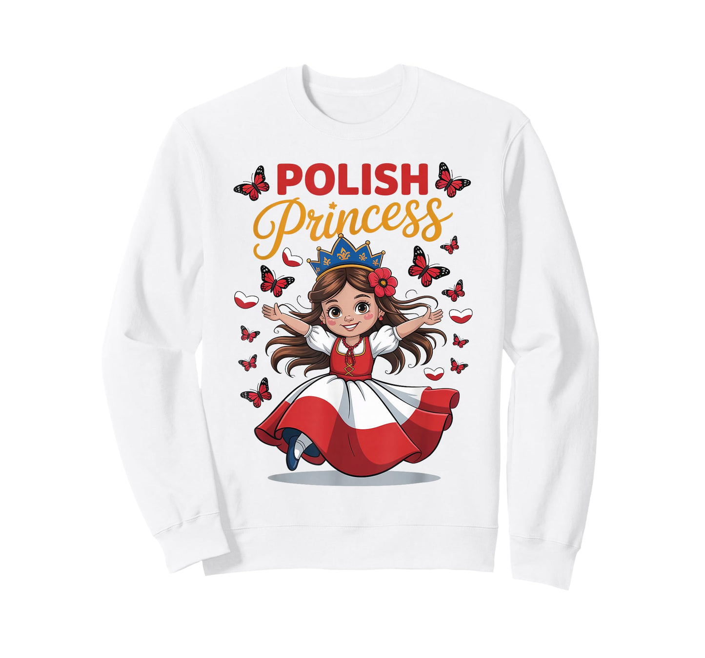 Polish Princess Cute Girl with Crown for Girls T-Shirt