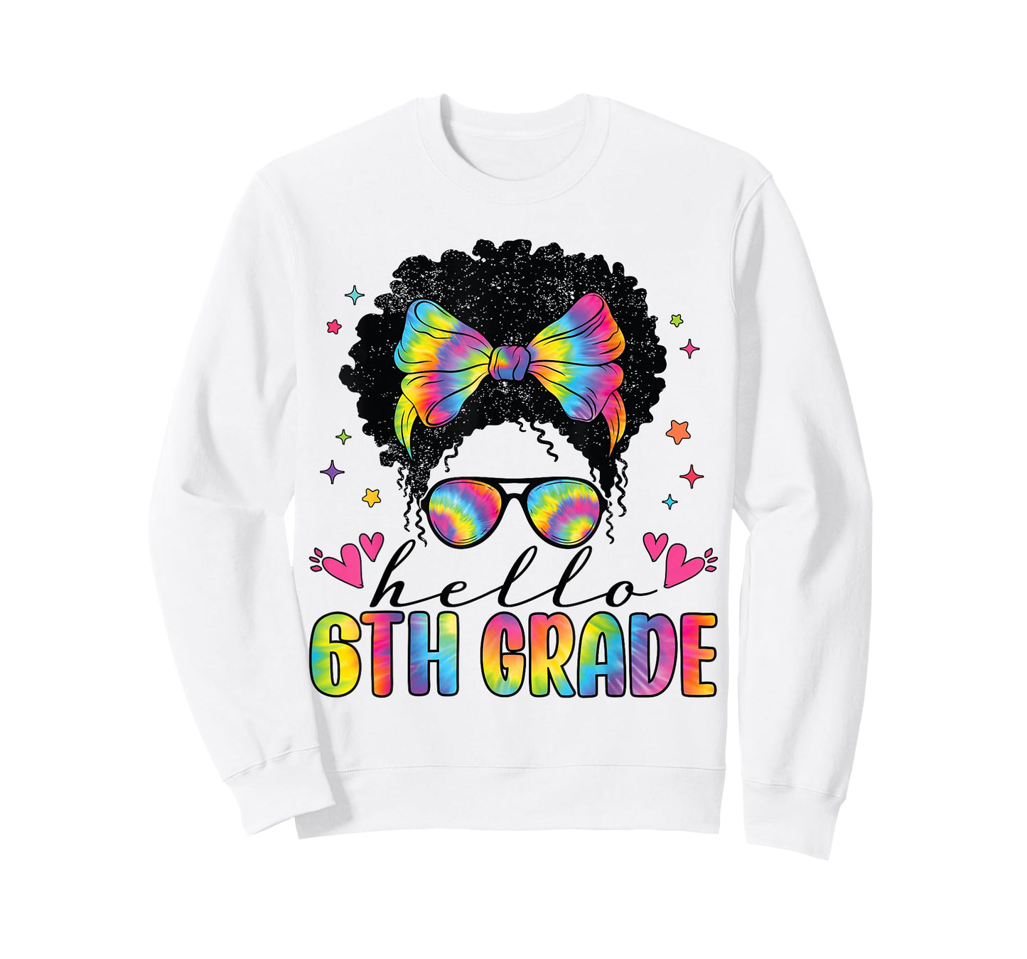 Hello 6th Grade Back To School Black Women Teacher Girls T-Shirt