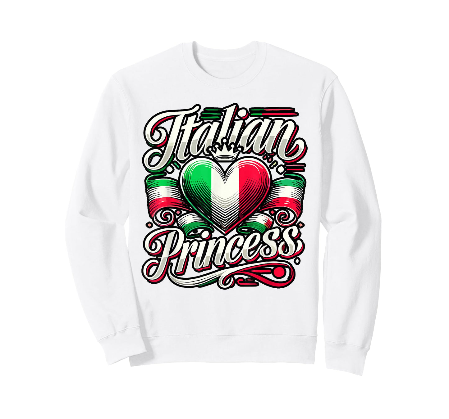 Italian Princess Italian Flag Heart Italian Women Girl T-Shirt