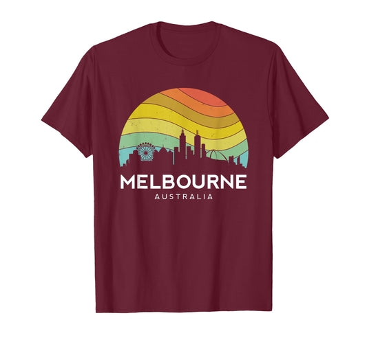 Melbourne Australia Retro Vintage Flag Outback Kangaroo Mate T-Shirt