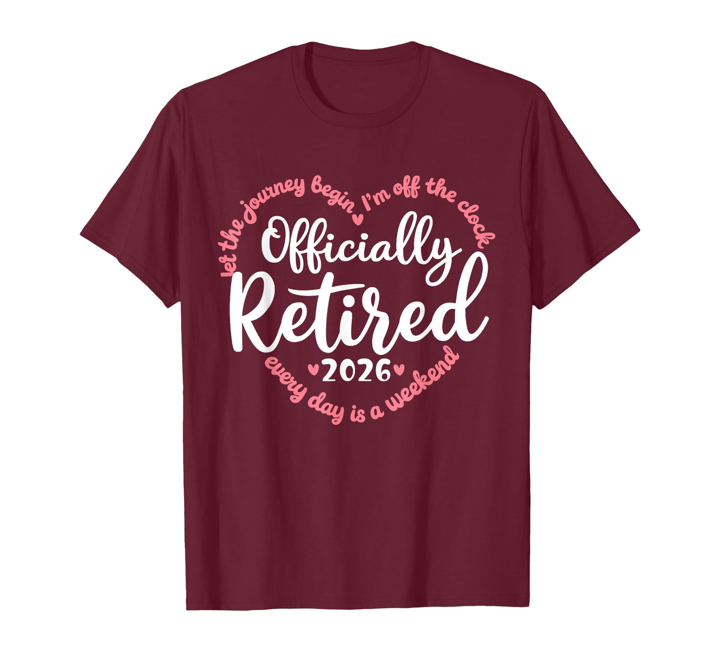 Officially Retired 2026 Heart Shirt for Women Retirement T-Shirt