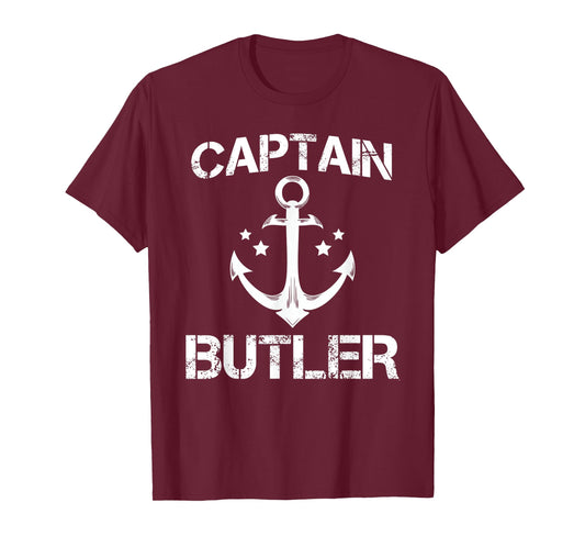 CAPTAIN BUTLER Funny Birthday Personalized Surname Clan Gift T-Shirt