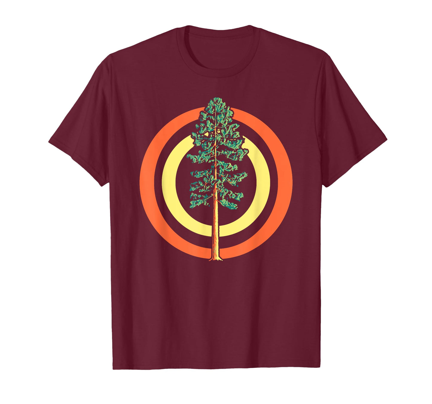 Retro Sun Minimalist Ponderosa Pine Tree Vintage Graphic T-Shirt