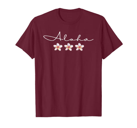 "Aloha" Plumeria Hawaiian Vacation Luau Party T-Shirt