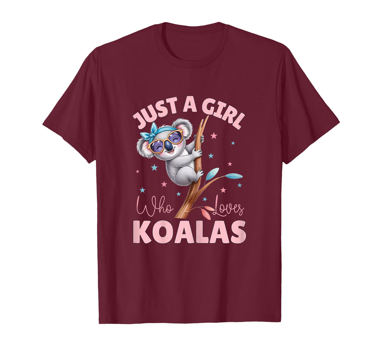 Just A Girl Who Loves Koalas Cute Koala With Bow And Glasses T-Shirt