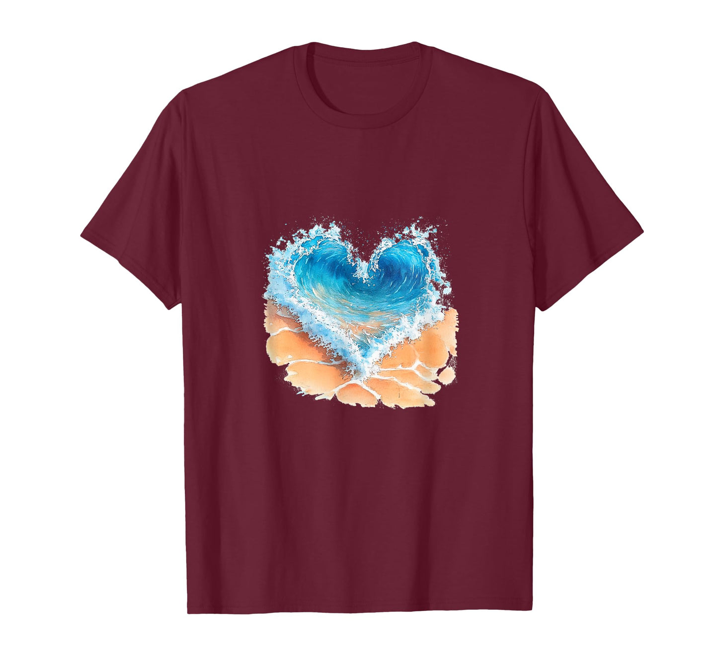 Wave - Water - Beach - Heart - Summer Vibes, Summer Vacation T-Shirt