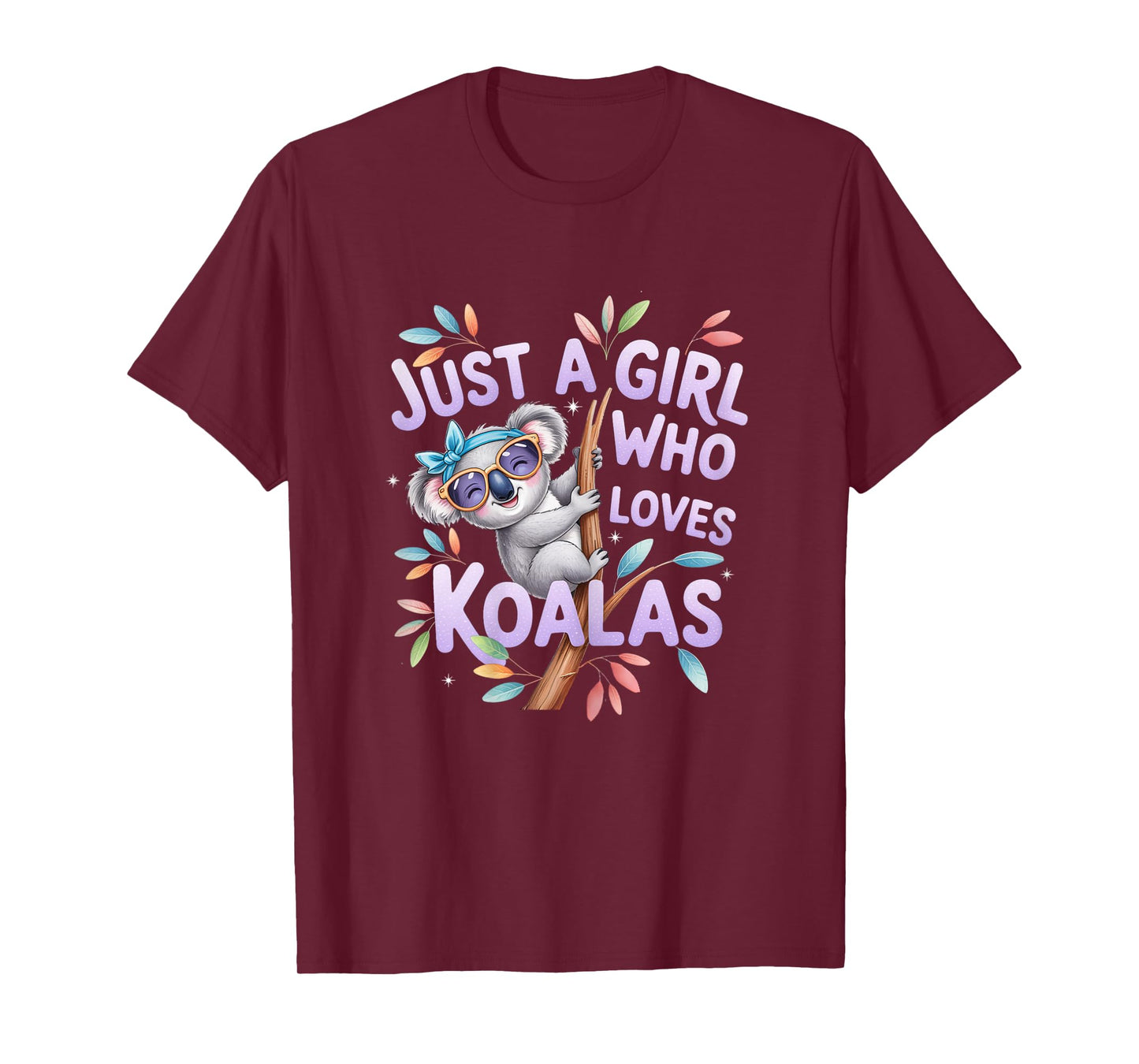 Just A Girl Who Loves Koalas Cute Koala Wearing Glasses T-Shirt