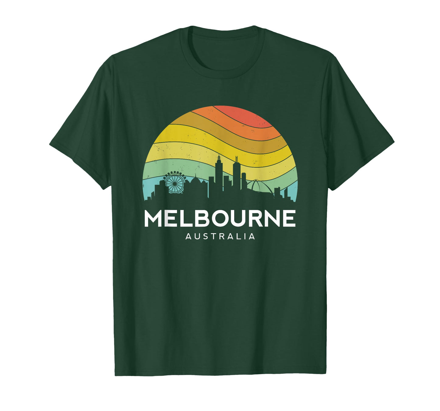 Melbourne Australia Retro Vintage Flag Outback Kangaroo Mate T-Shirt