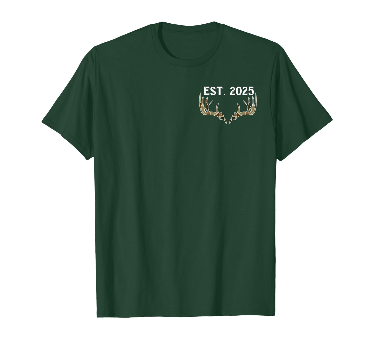 (2 Sided) Camo Dad Est 2025 Deer Hunting Dad Camouflage T-Shirt