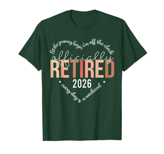 Officially Retired 2026 Heart Shirt for Women Retirement T-Shirt