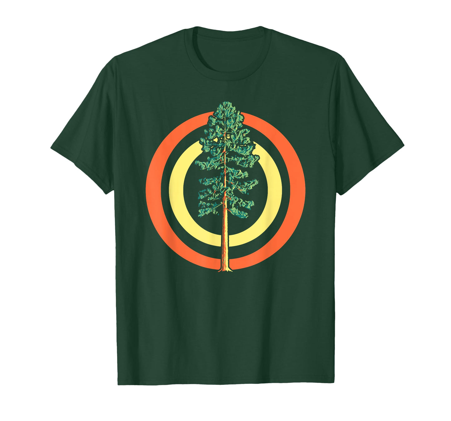 Retro Sun Minimalist Ponderosa Pine Tree Vintage Graphic T-Shirt