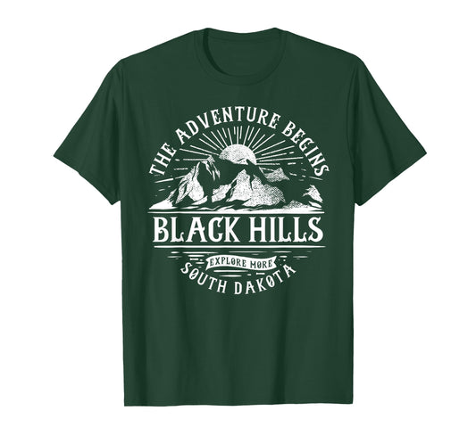 Black Hills SD The Adventure Begins T-Shirt