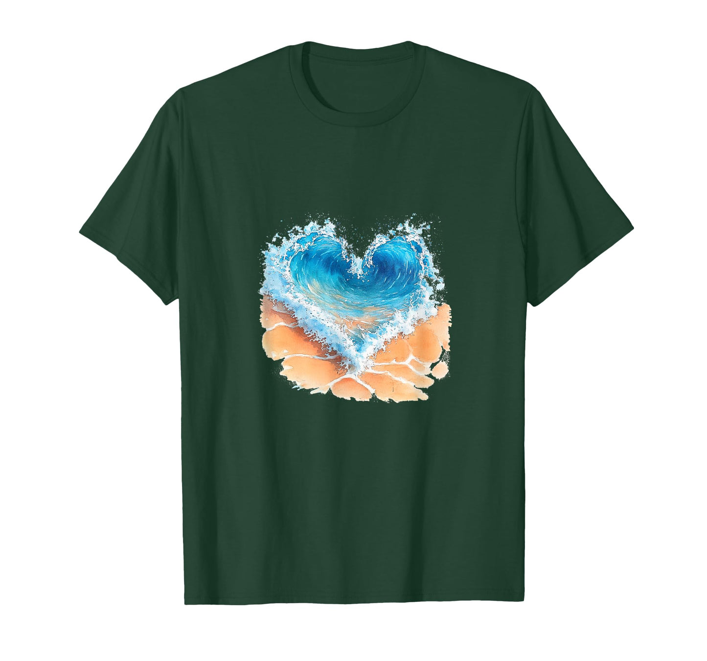 Wave - Water - Beach - Heart - Summer Vibes, Summer Vacation T-Shirt