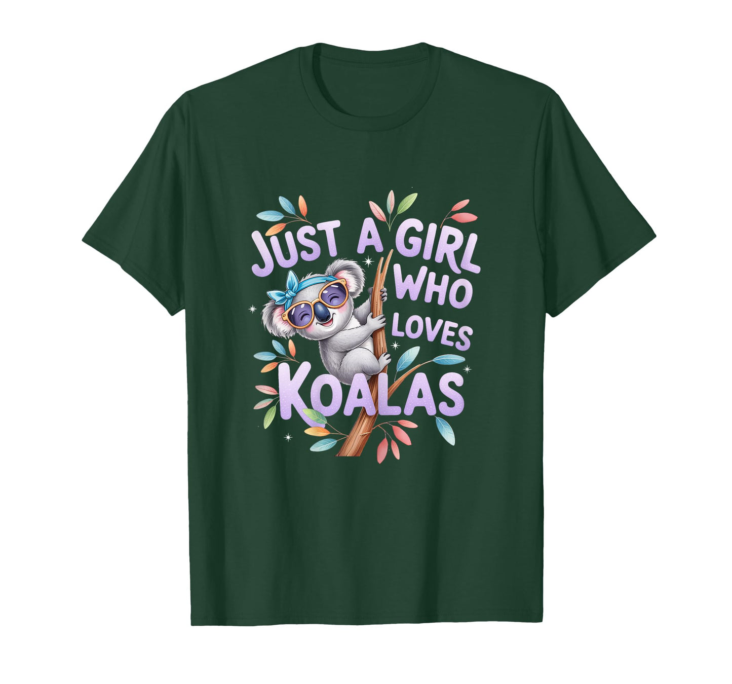 Just A Girl Who Loves Koalas Cute Koala Wearing Glasses T-Shirt