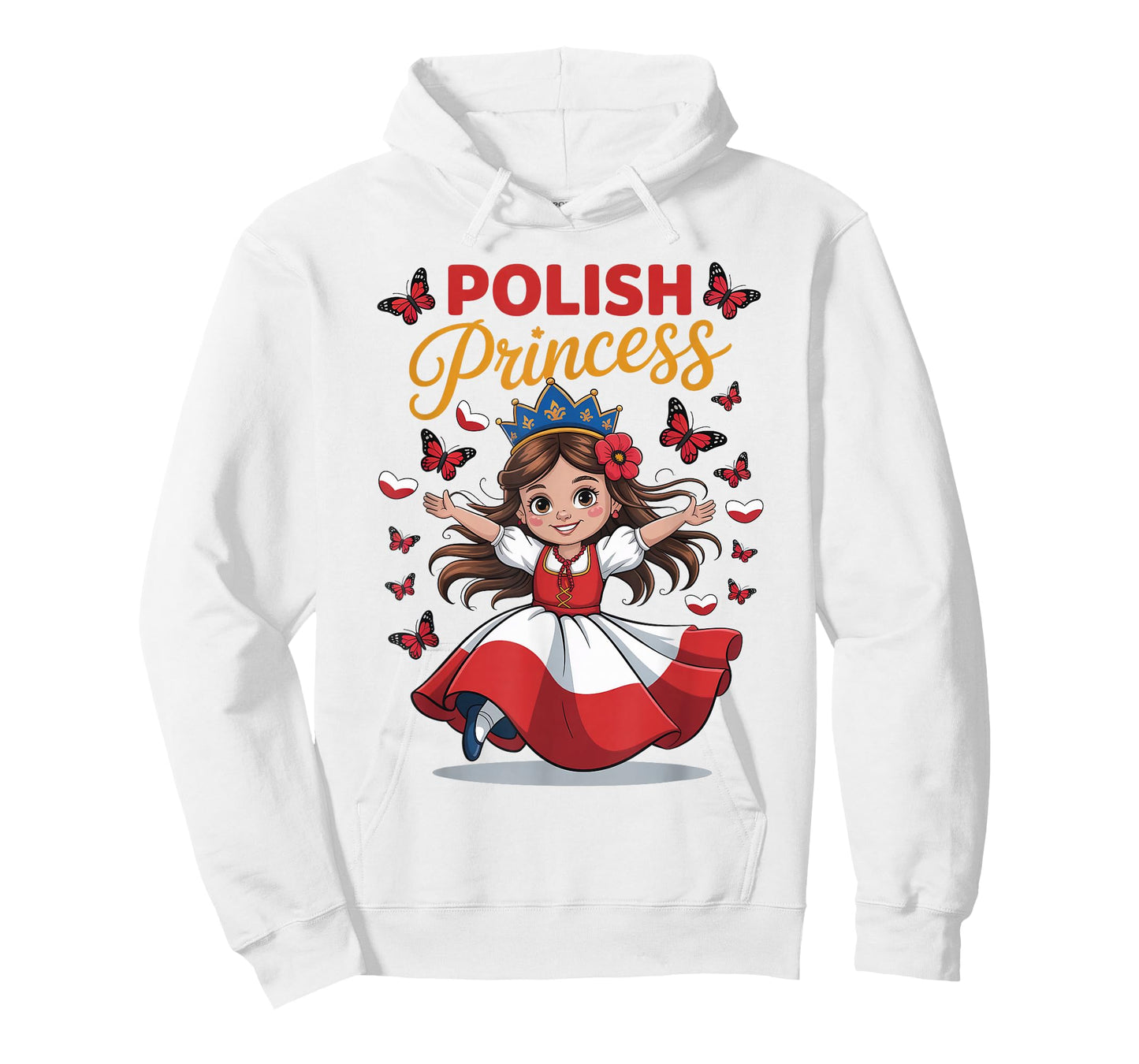 Polish Princess Cute Girl with Crown for Girls T-Shirt