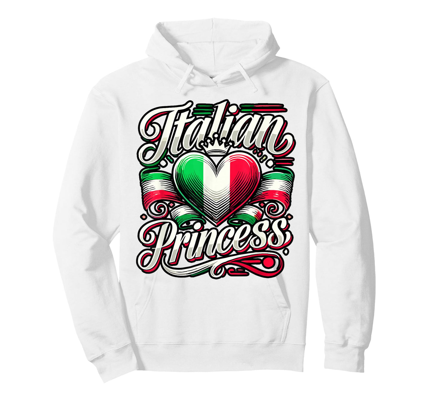 Italian Princess Italian Flag Heart Italian Women Girl T-Shirt