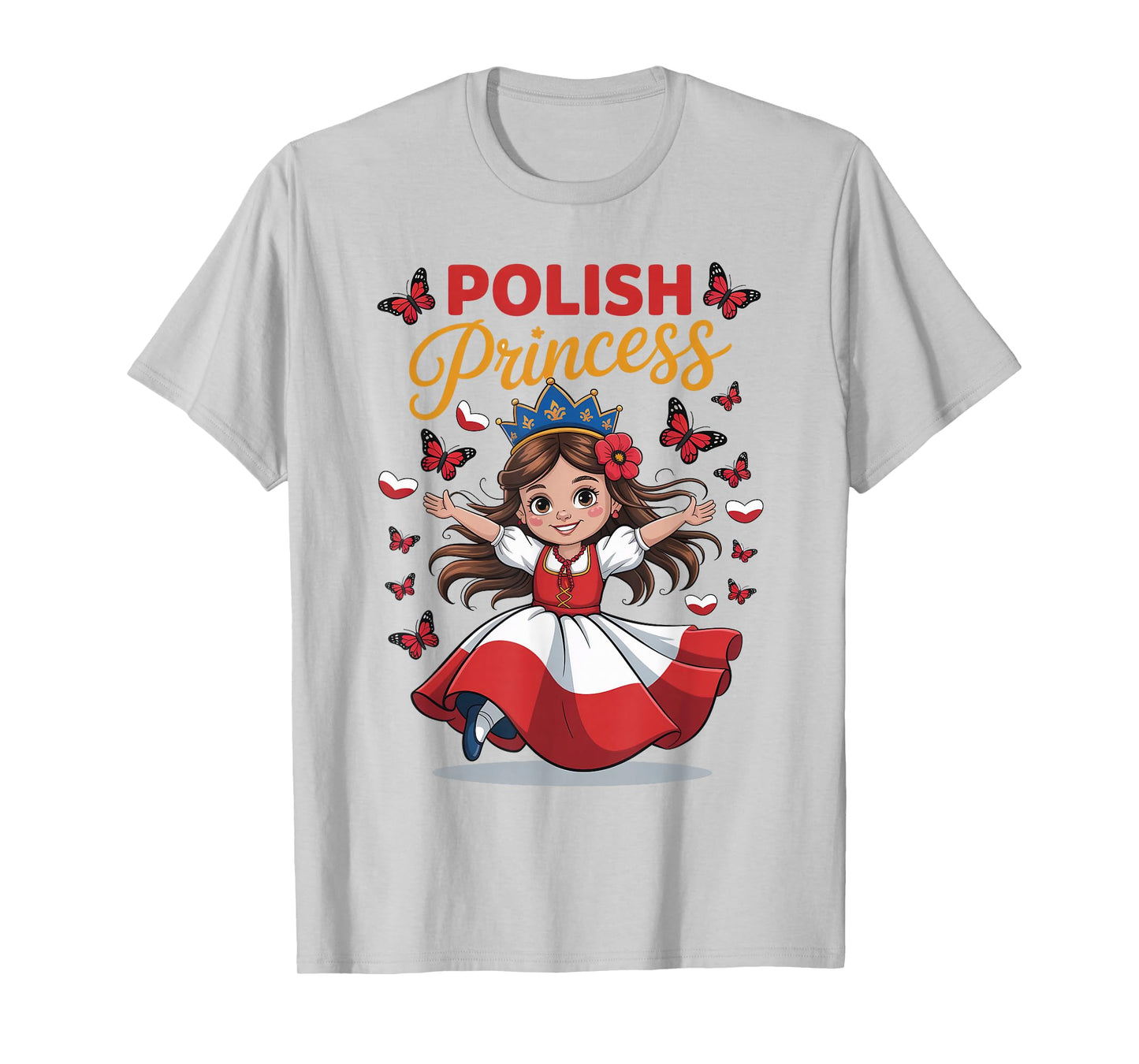 Polish Princess Cute Girl with Crown for Girls T-Shirt