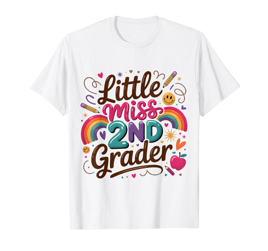 Little Miss 2nd Grade First Day of Second Grade Cute Girls T-Shirt