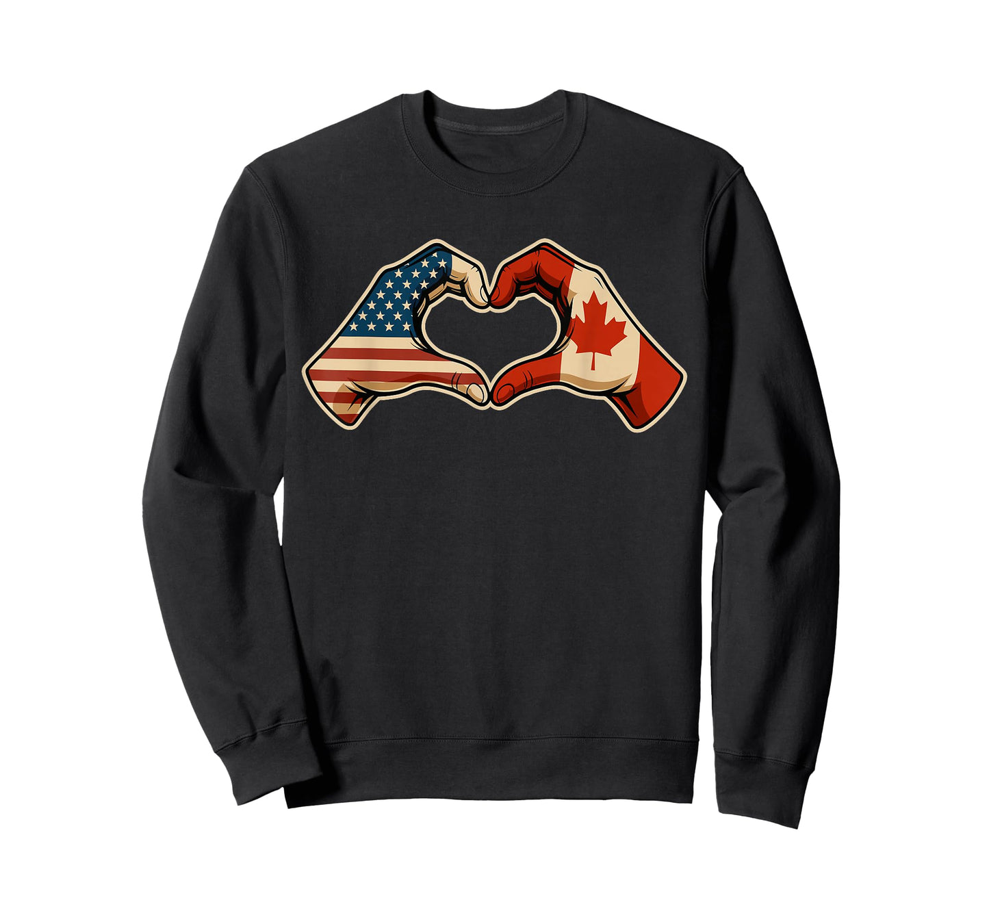 Half Canadian Half American Canada USA Flag Heart T-Shirt