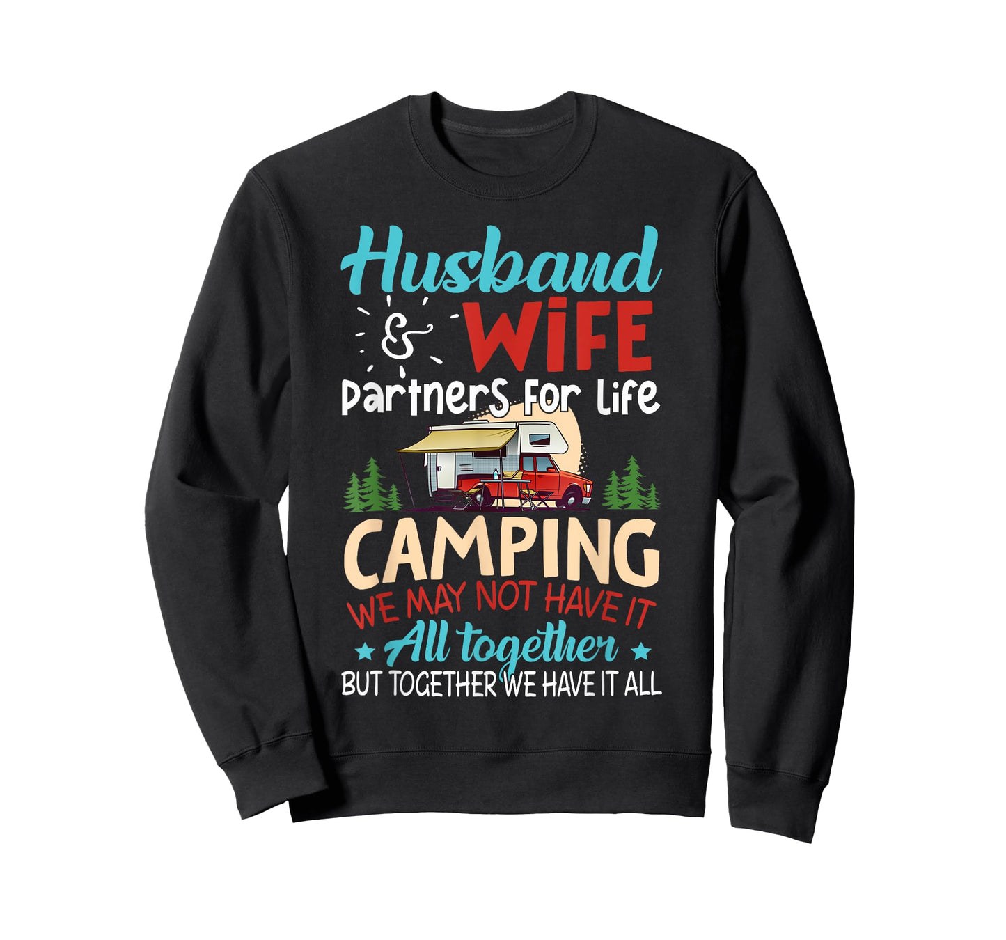 Husband and Wife Camping Partners For Life Camping T-Shirt