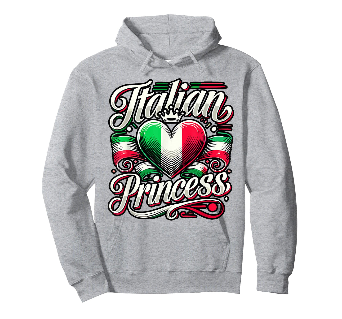 Italian Princess Italian Flag Heart Italian Women Girl T-Shirt