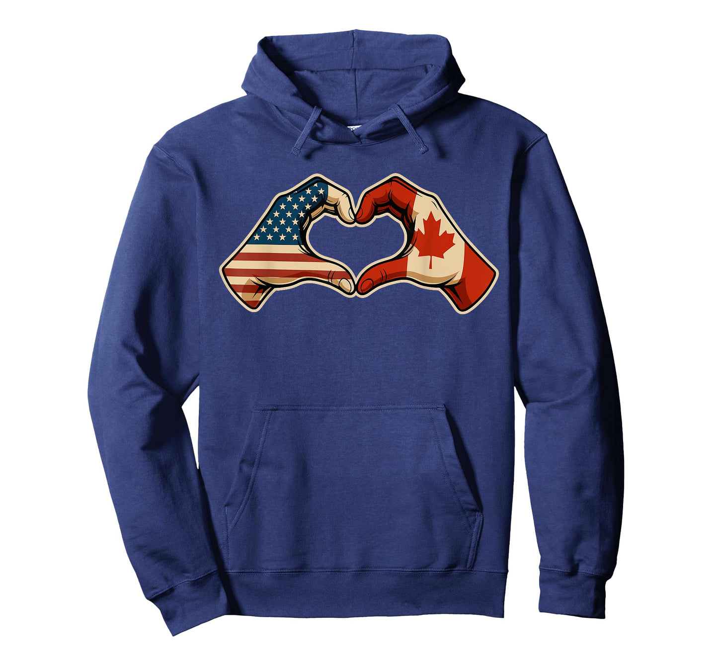 Half Canadian Half American Canada USA Flag Heart T-Shirt