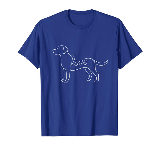 Labrador Retriever Love Line Art Minimalist Lab Dog Lover T-Shirt