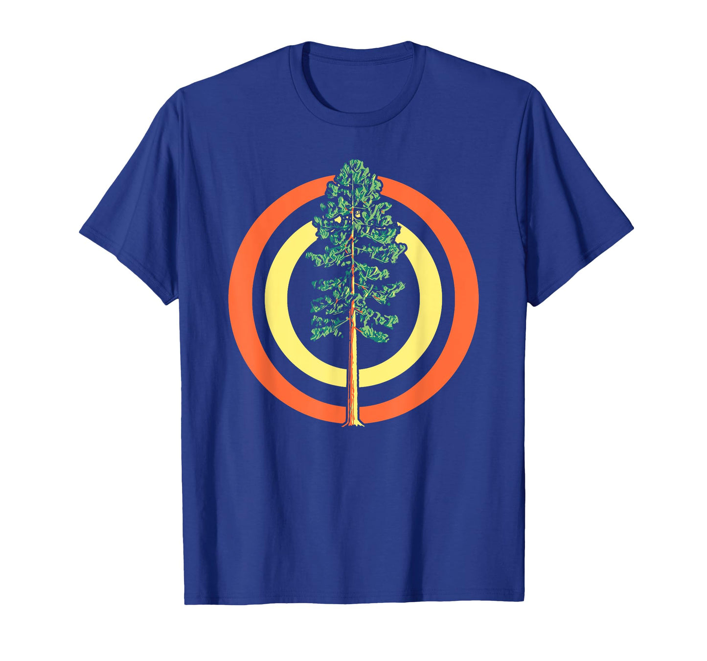 Retro Sun Minimalist Ponderosa Pine Tree Vintage Graphic T-Shirt