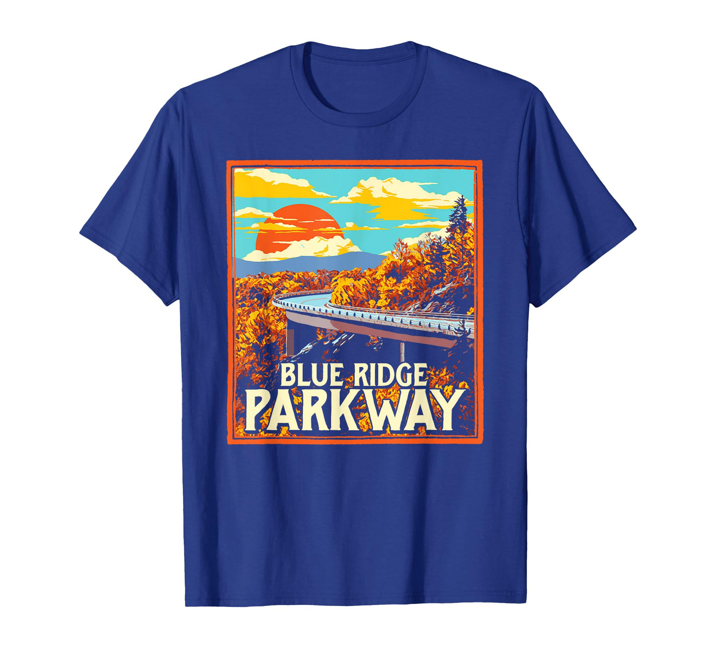 Blue Ridge Parkway Vintage Poster Style Retro Graphic T-Shirt