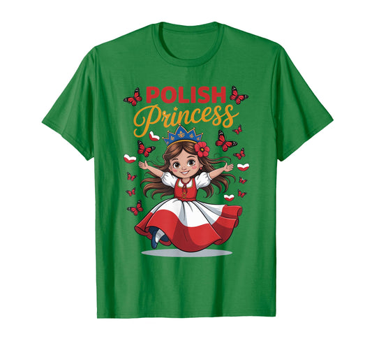 Polish Princess Cute Girl with Crown for Girls T-Shirt