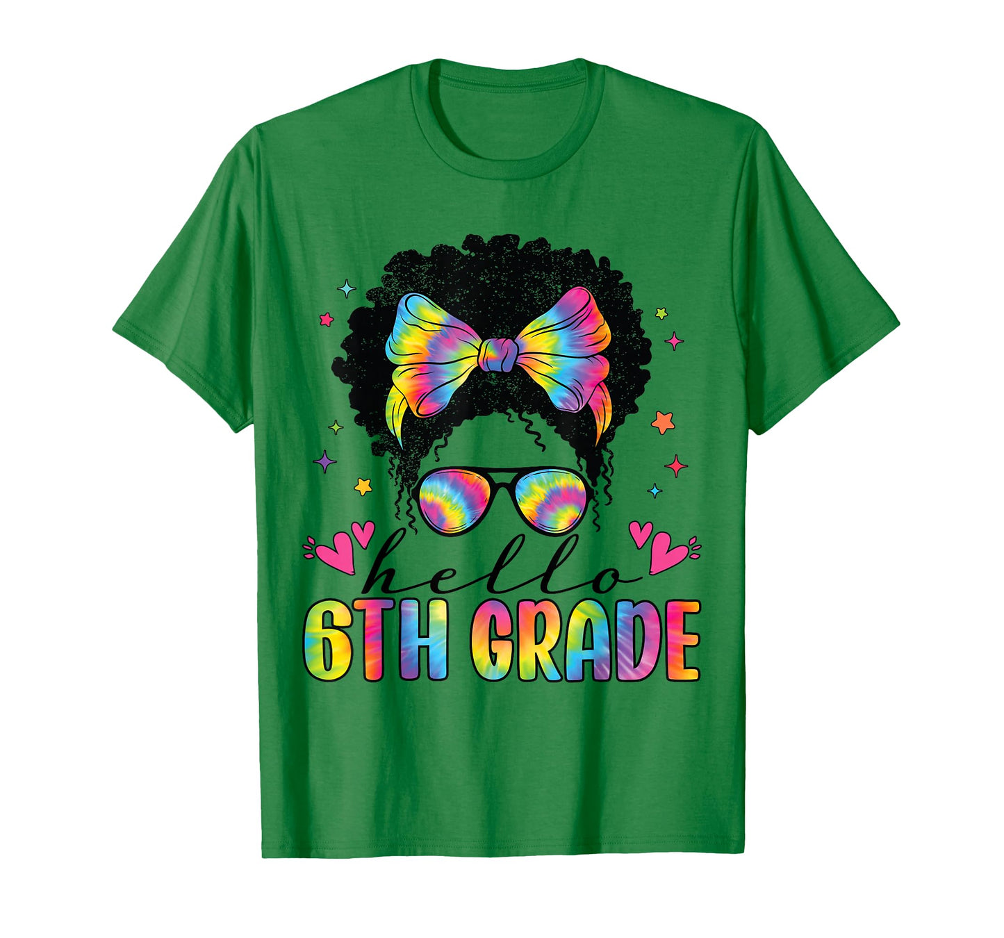Hello 6th Grade Back To School Black Women Teacher Girls T-Shirt