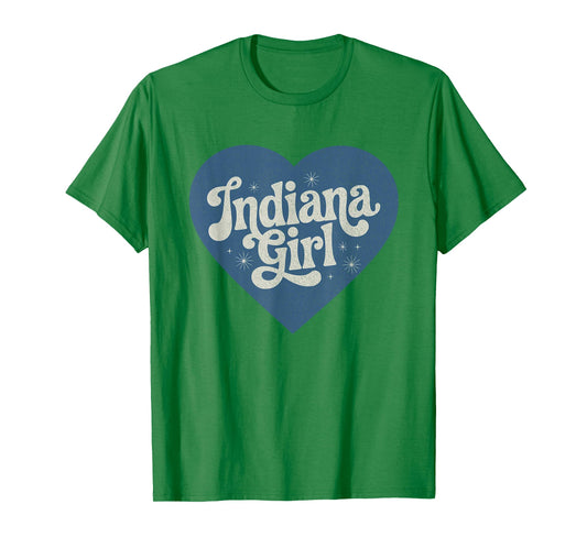Retro Indiana Heart Home Pride Indiana Girl T-Shirt