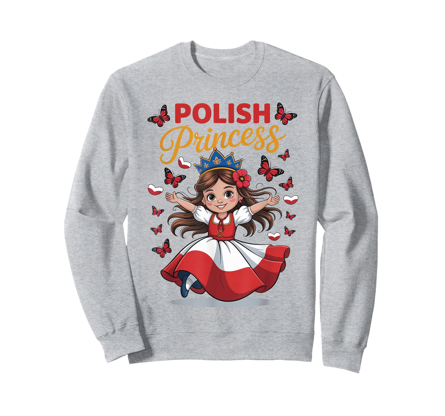 Polish Princess Cute Girl with Crown for Girls T-Shirt