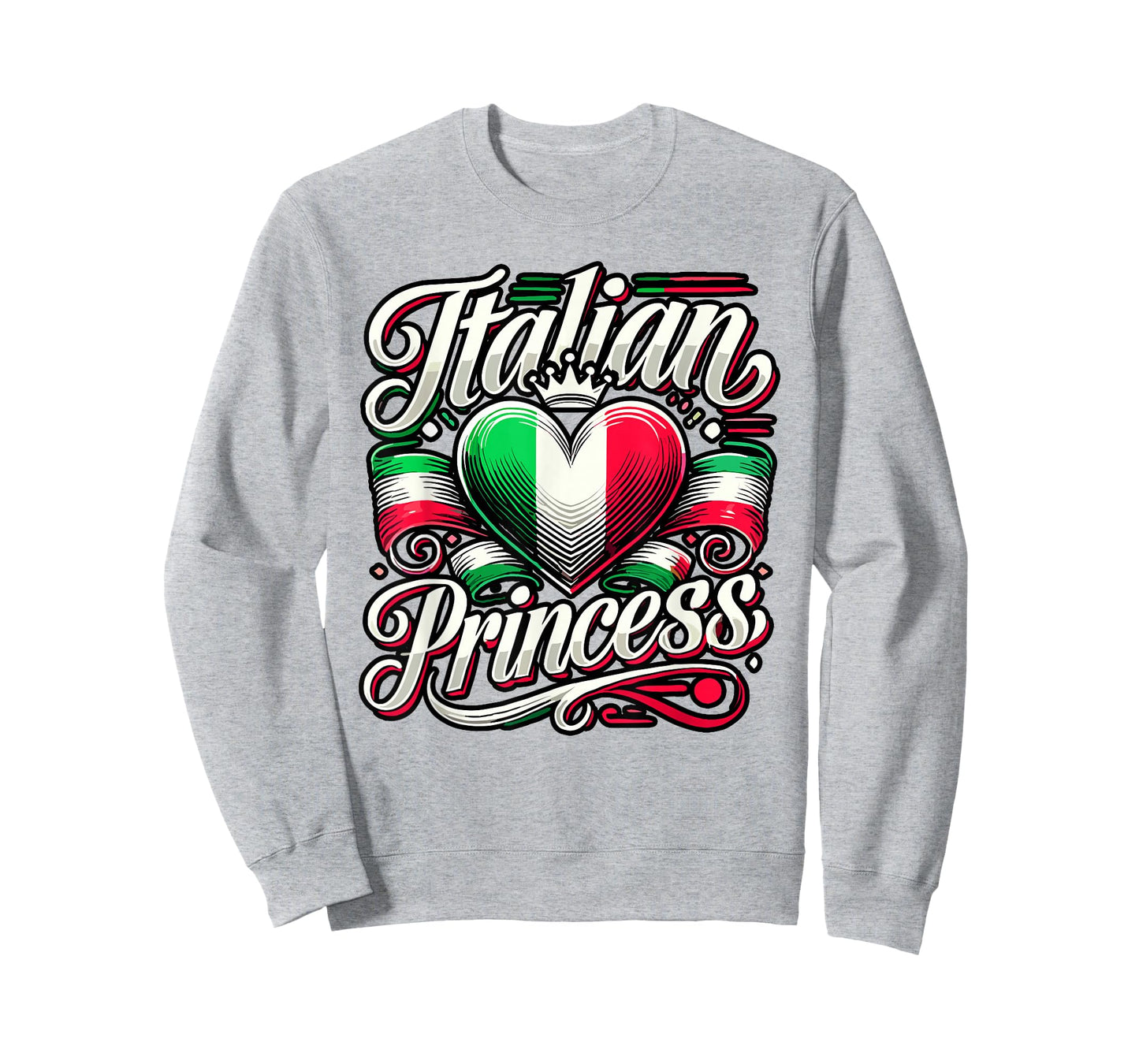 Italian Princess Italian Flag Heart Italian Women Girl T-Shirt