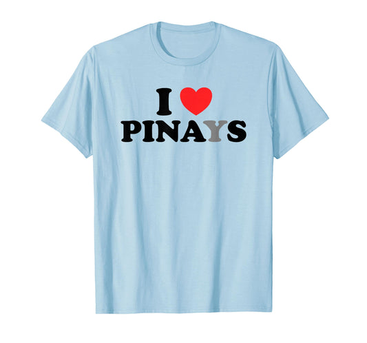 I Love Pinays Filipino Pride Bold Heart Statement Design T-Shirt
