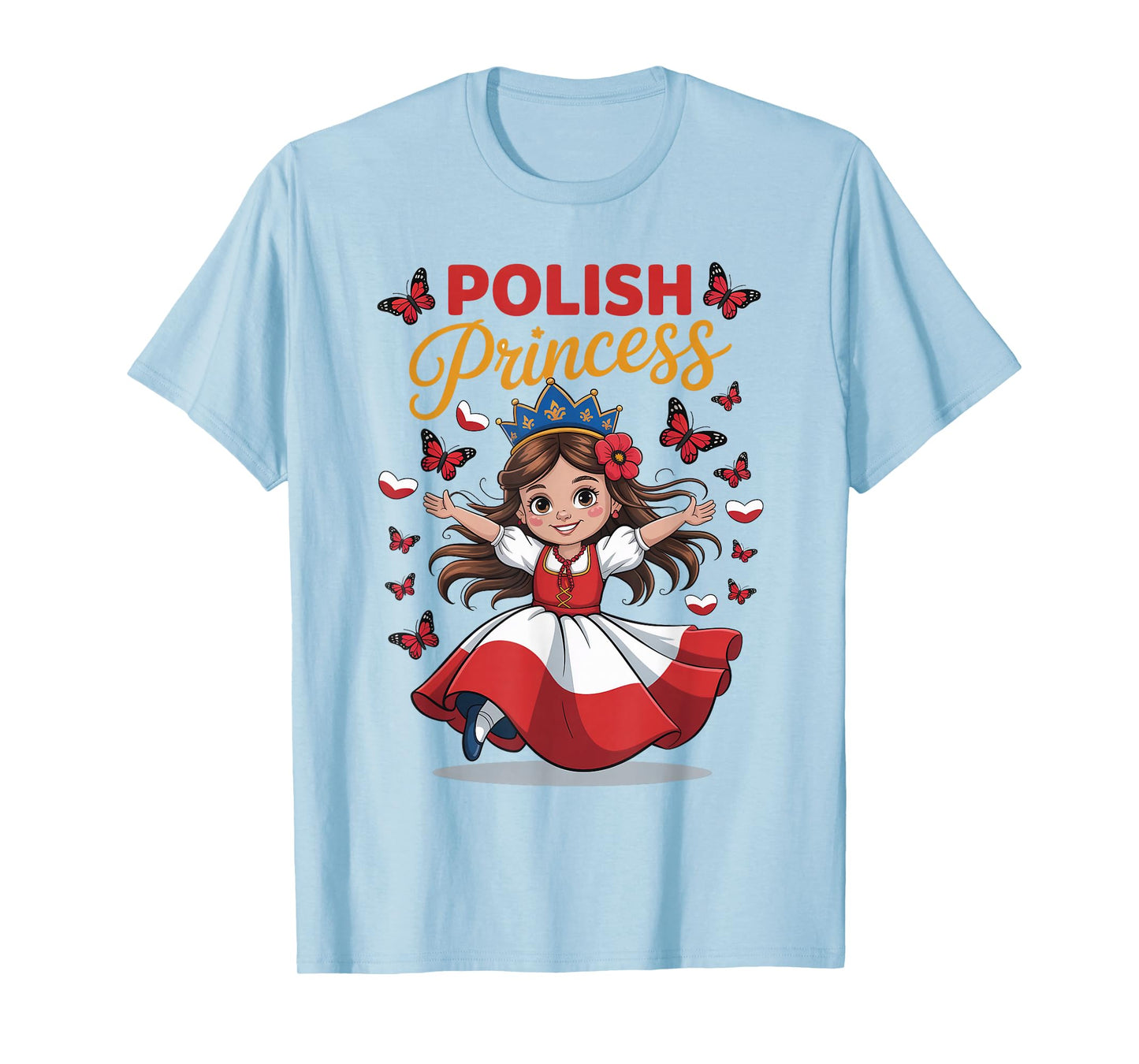 Polish Princess Cute Girl with Crown for Girls T-Shirt