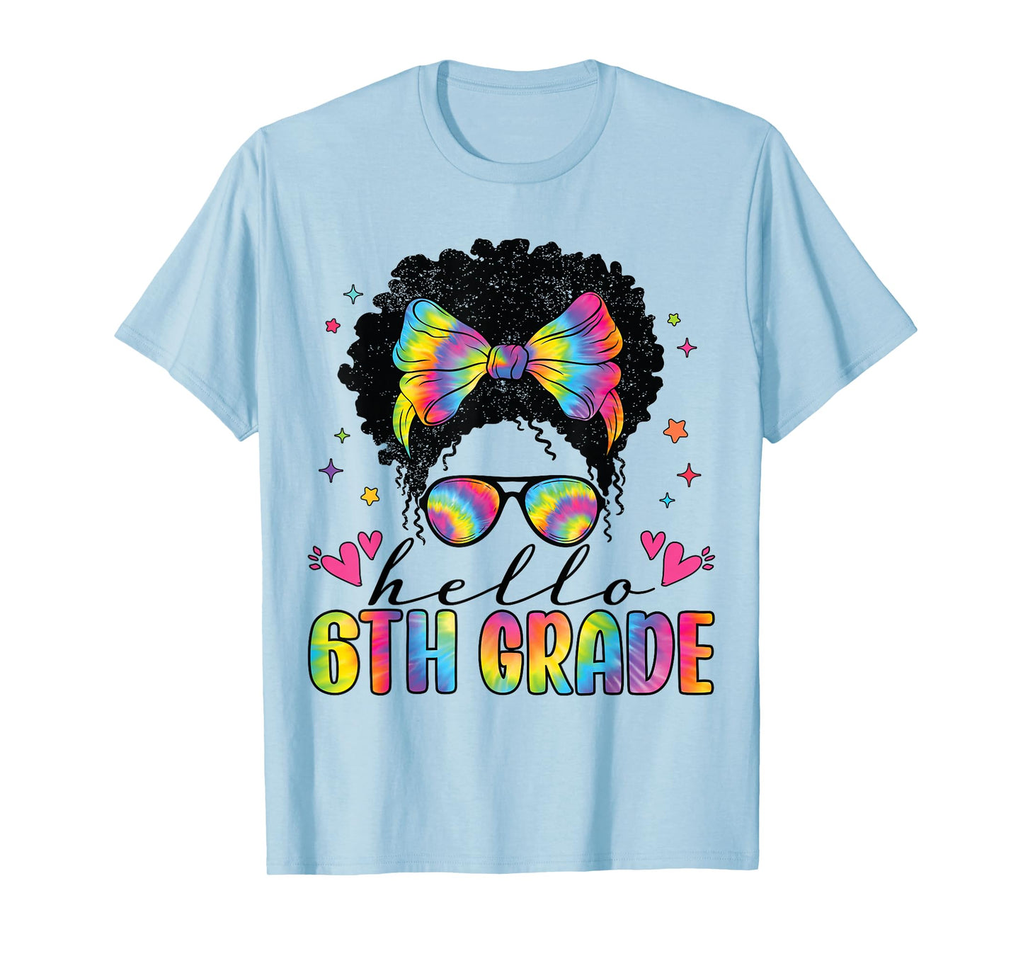 Hello 6th Grade Back To School Black Women Teacher Girls T-Shirt