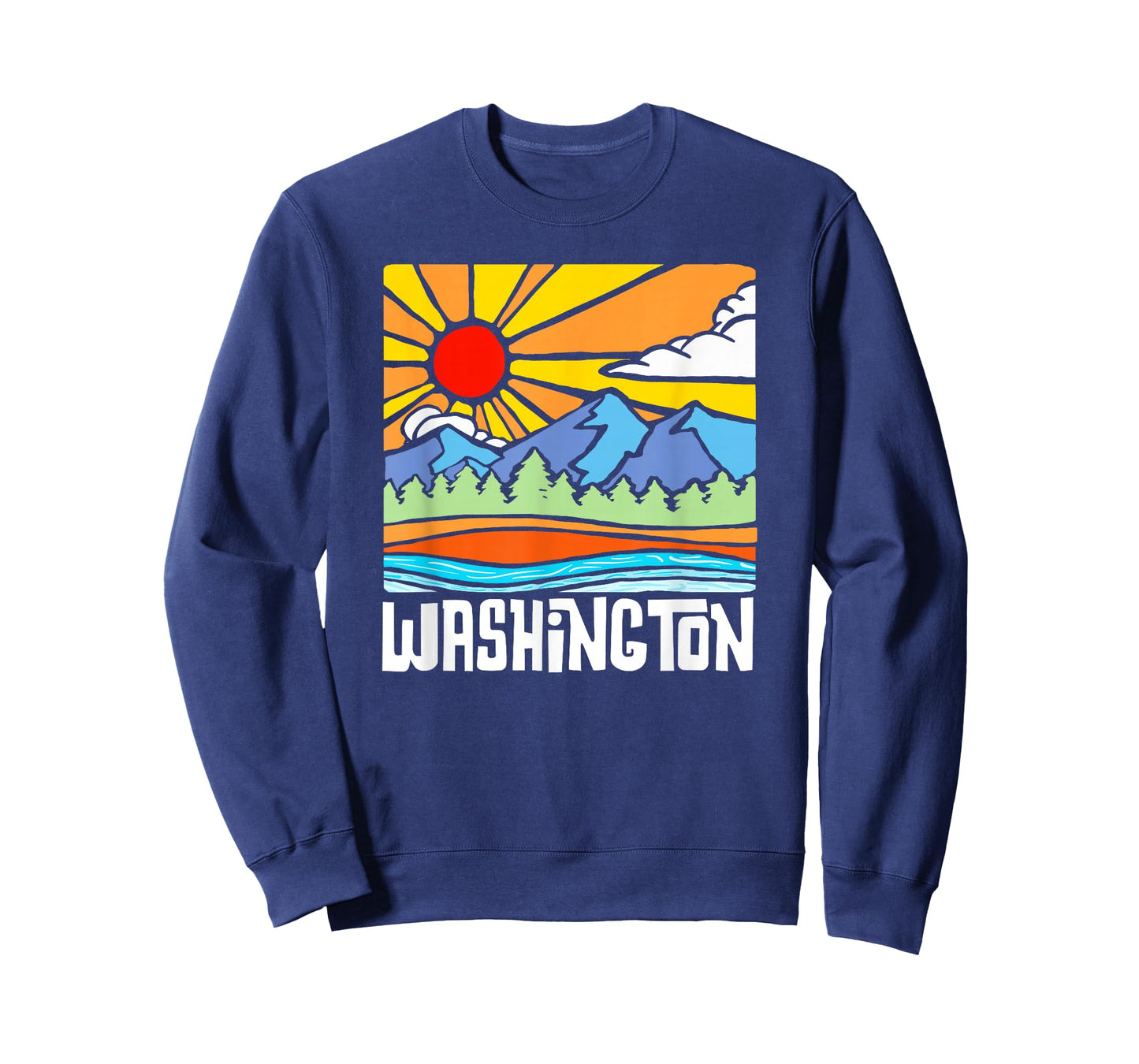 Washington Artistic Nature & Mountains State Vintage Graphic T-Shirt