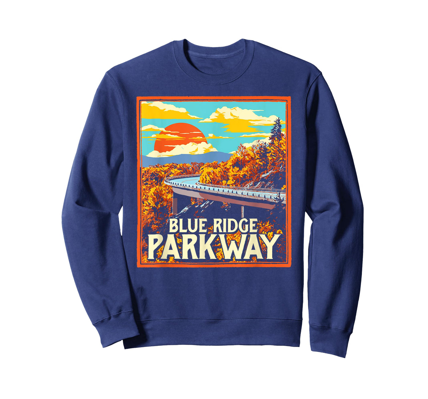 Blue Ridge Parkway Vintage Poster Style Retro Graphic T-Shirt