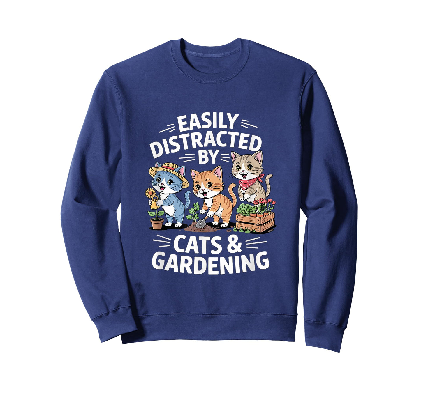 Easy to Distract by Cats and Gardening Gardeners Women T-Shirt