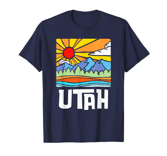 Utah Artistic Nature & Mountains Vintage Graphic T-Shirt