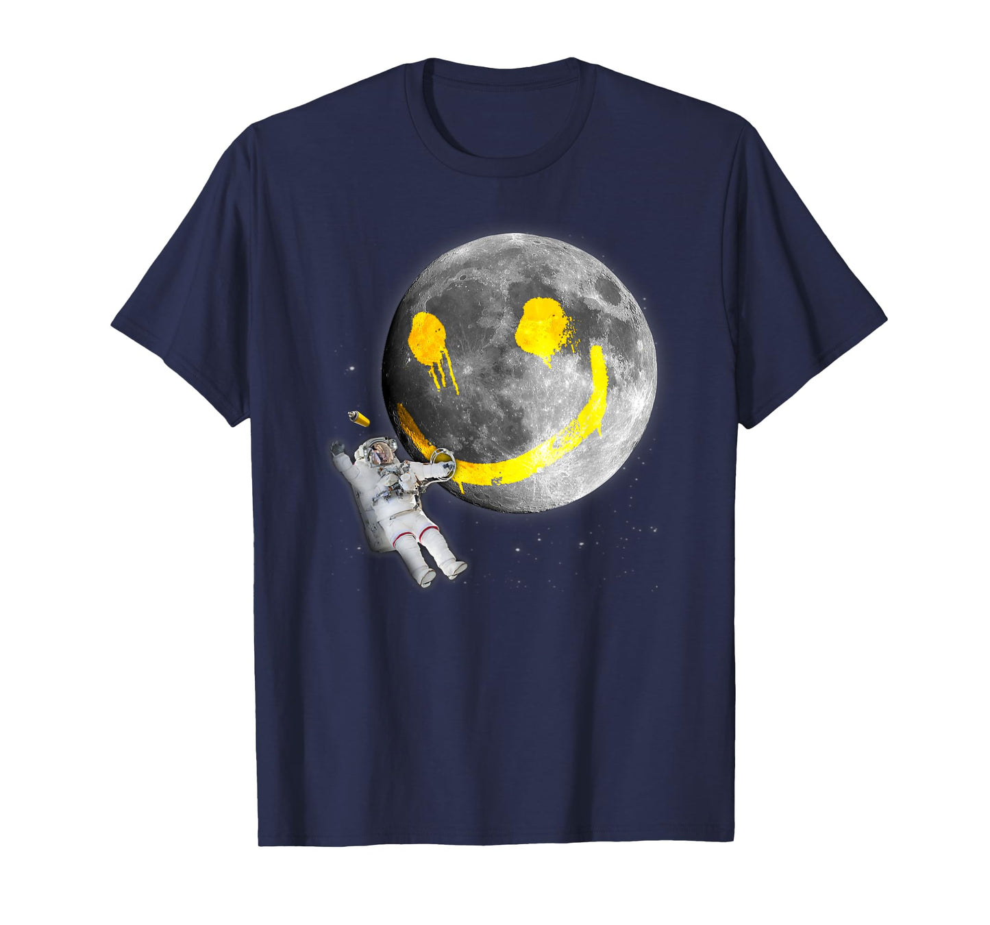 "Happy Face Moon Graffiti" Astronaut Space Nerd T-shirt T-Shirt