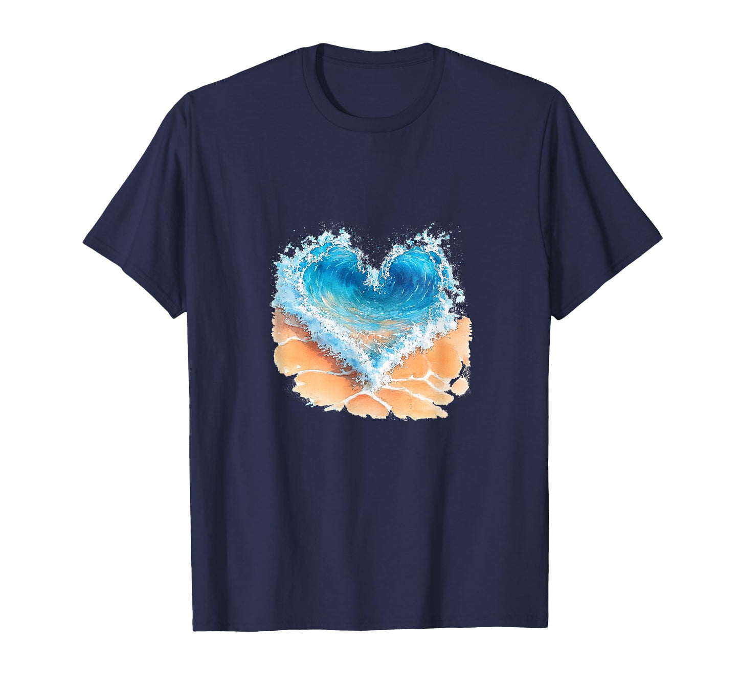 Wave - Water - Beach - Heart - Summer Vibes, Summer Vacation T-Shirt