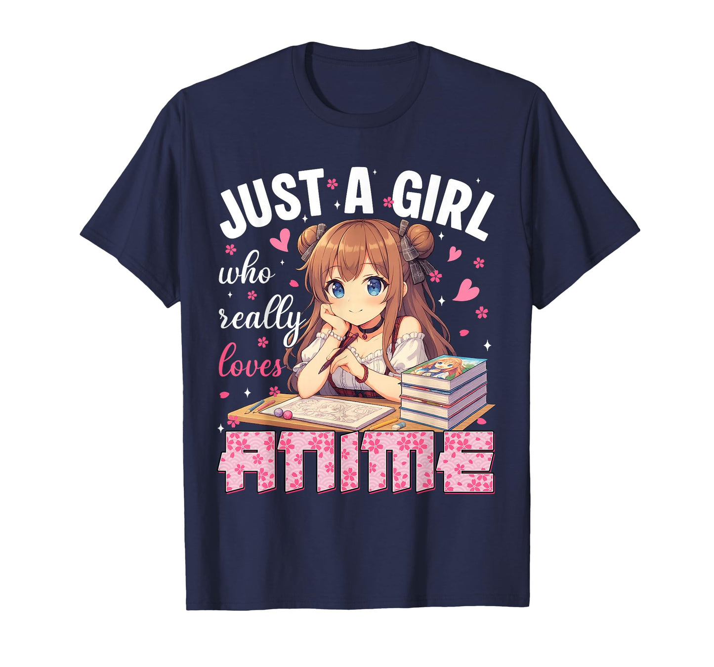 Just A Girl Who Really Loves Anime Heart Apparel Japanese T-Shirt