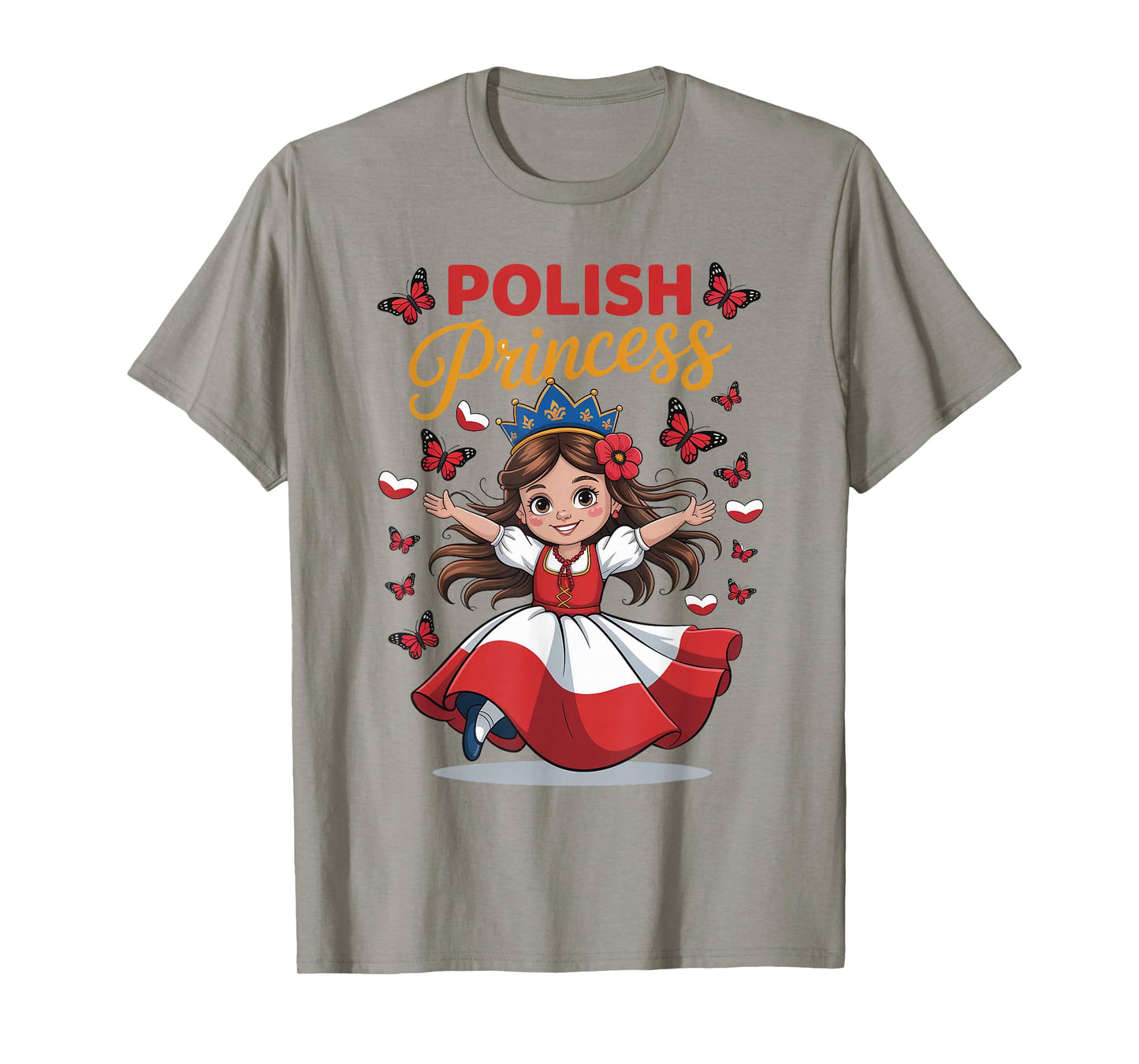 Polish Princess Cute Girl with Crown for Girls T-Shirt
