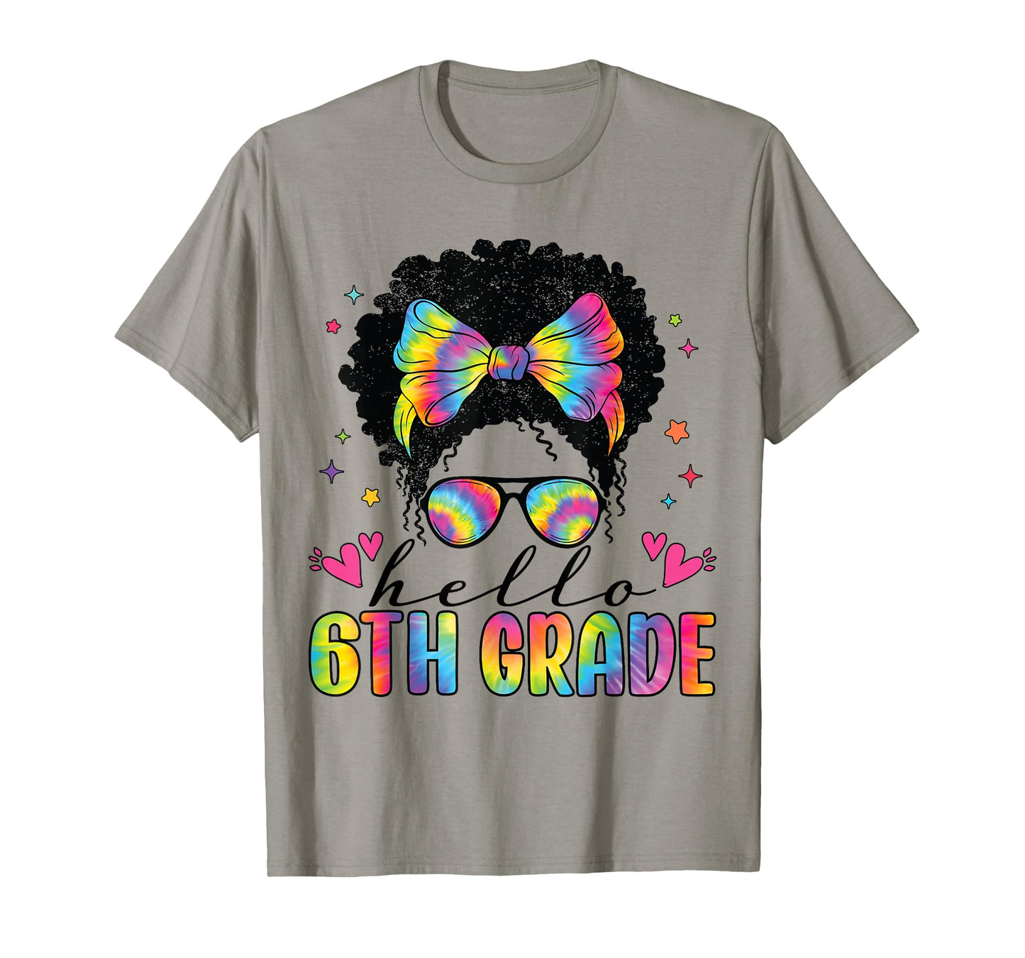 Hello 6th Grade Back To School Black Women Teacher Girls T-Shirt