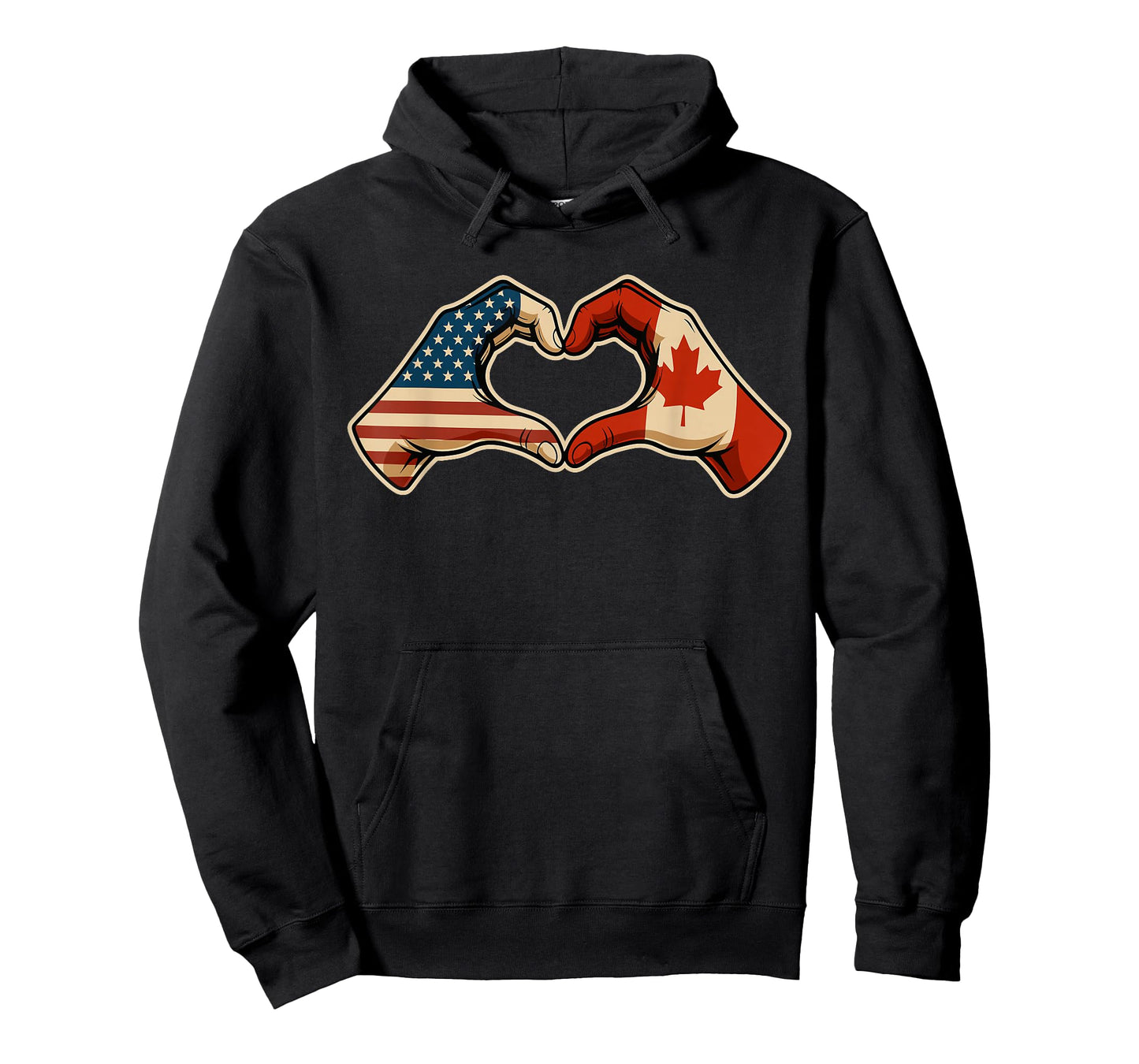 Half Canadian Half American Canada USA Flag Heart T-Shirt