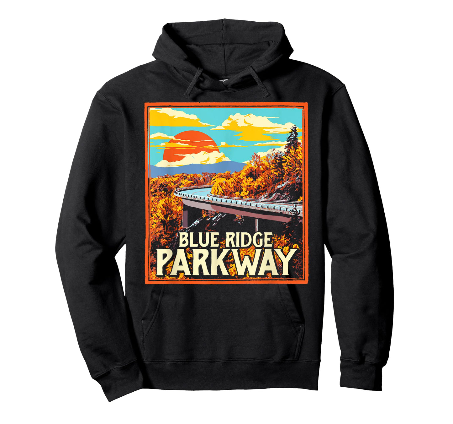 Blue Ridge Parkway Vintage Poster Style Retro Graphic T-Shirt