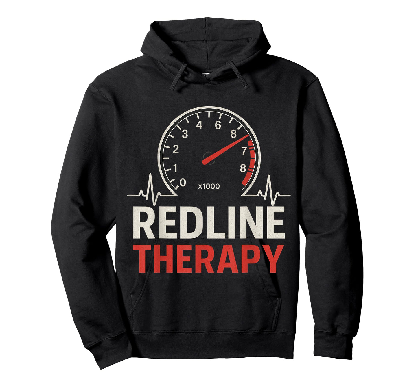Redline Therapy Tachometer Heartbeat Track Day Racing T-Shirt
